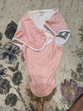 aden + anais Pink Infant Swaddle Sack with White Trim